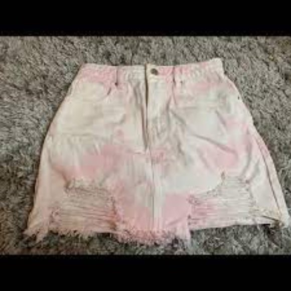 Tie-Dye Denim Mini Skirt - Picture 5 of 8